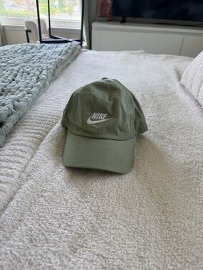 Nike Olive Green Baseball Cap with White Swoosh